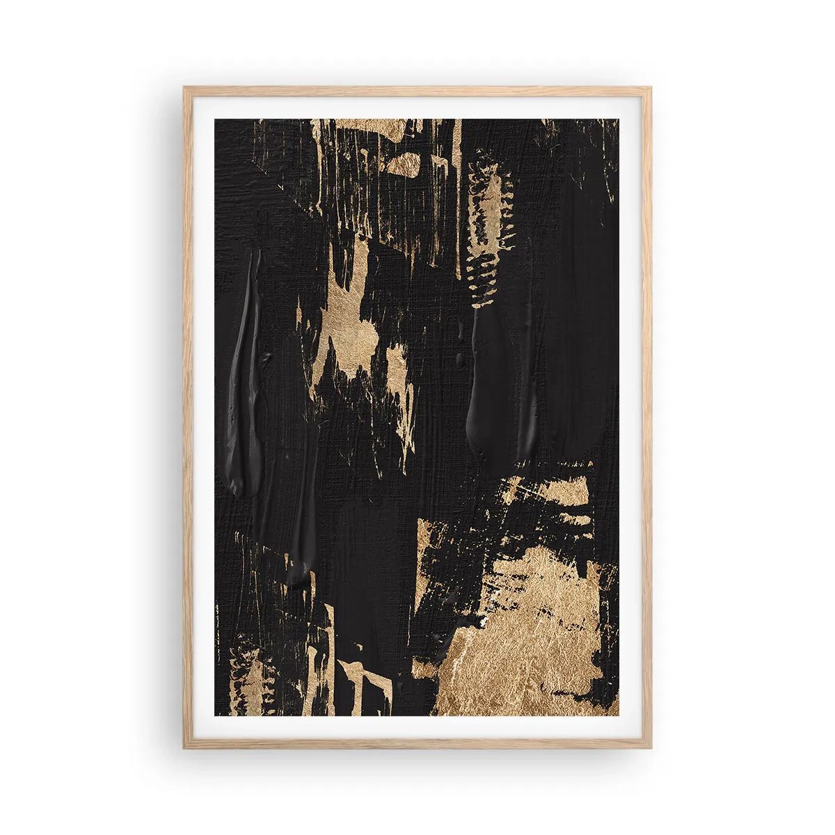 Plakat i ramme af lyst egetræ - Et spor af berøring - 70x100 cm