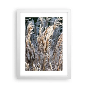 Plakat i hvid ramme - Pyntet med frost - 30x40 cm