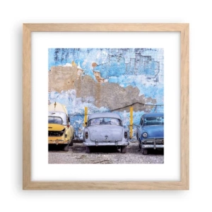 Plakat i ramme af lyst egetræ - Møde for veteraner - 30x30 cm