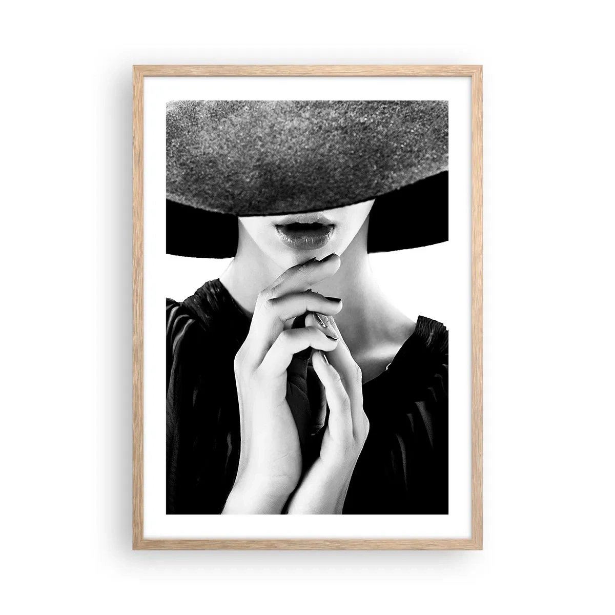 Plakat i ramme af lyst egetræ - Usynlig skønhed - 50x70 cm