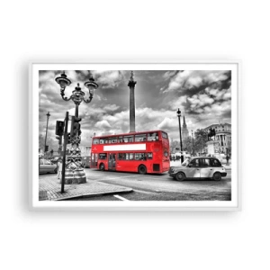 Plakat i hvid ramme - Byens sande livsnerve - 100x70 cm