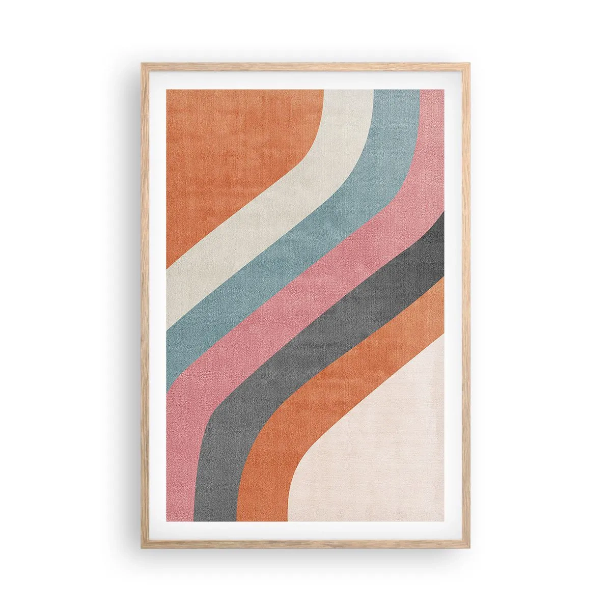 Plakat i ramme af lyst egetræ - Diagonal komposition - bevægelse - 61x91 cm