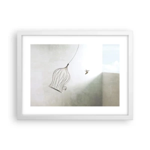 Plakat i hvid ramme - I sit elementet - 40x30 cm