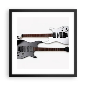 Plakat i sort ramme - Harmoni af former - 40x40 cm