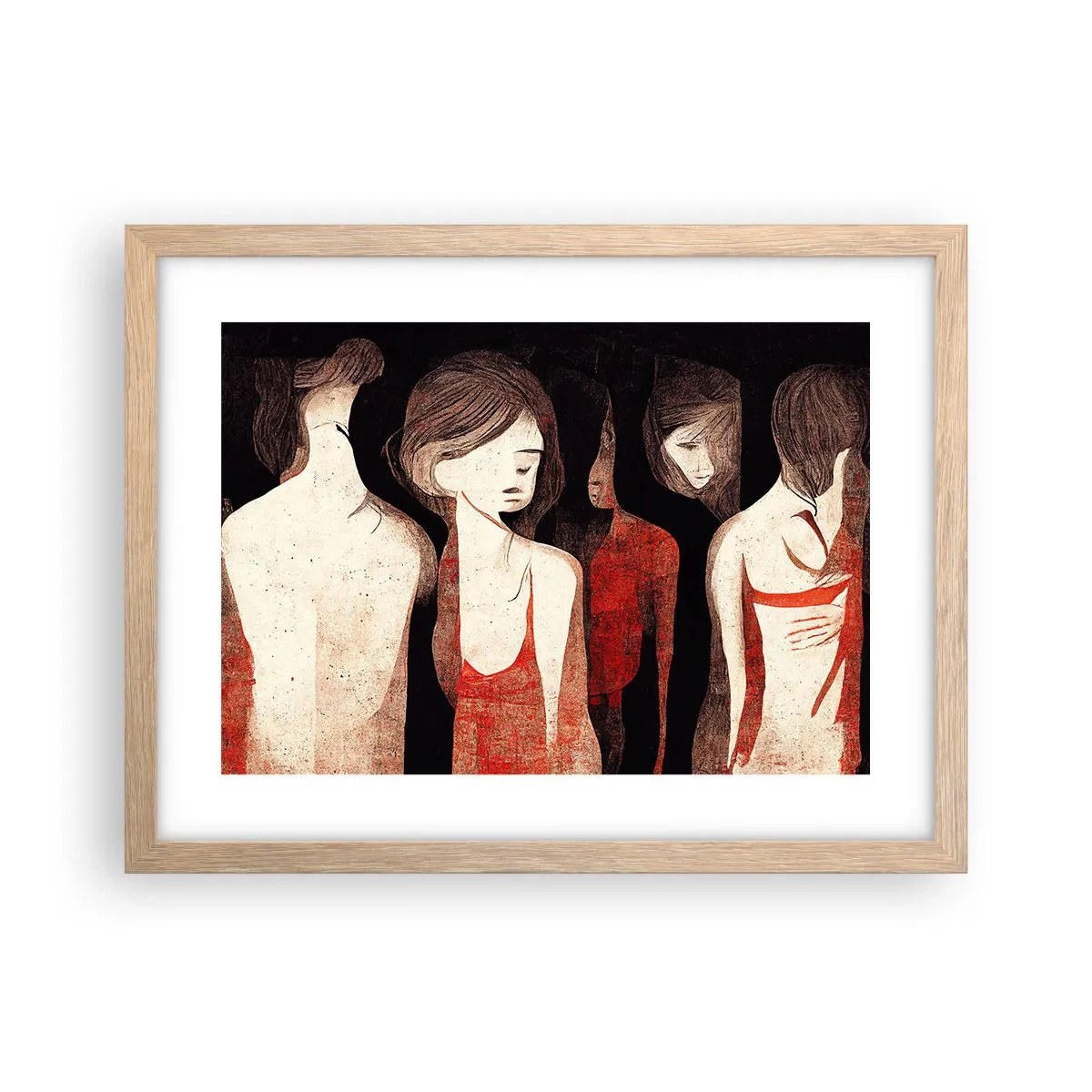 Plakat i ramme af lyst egetræ - Mørkets madonnaer - 40x30 cm