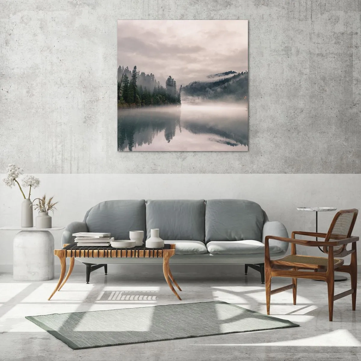 Billede på glas - I drømmen, i tågen - 70x70 cm