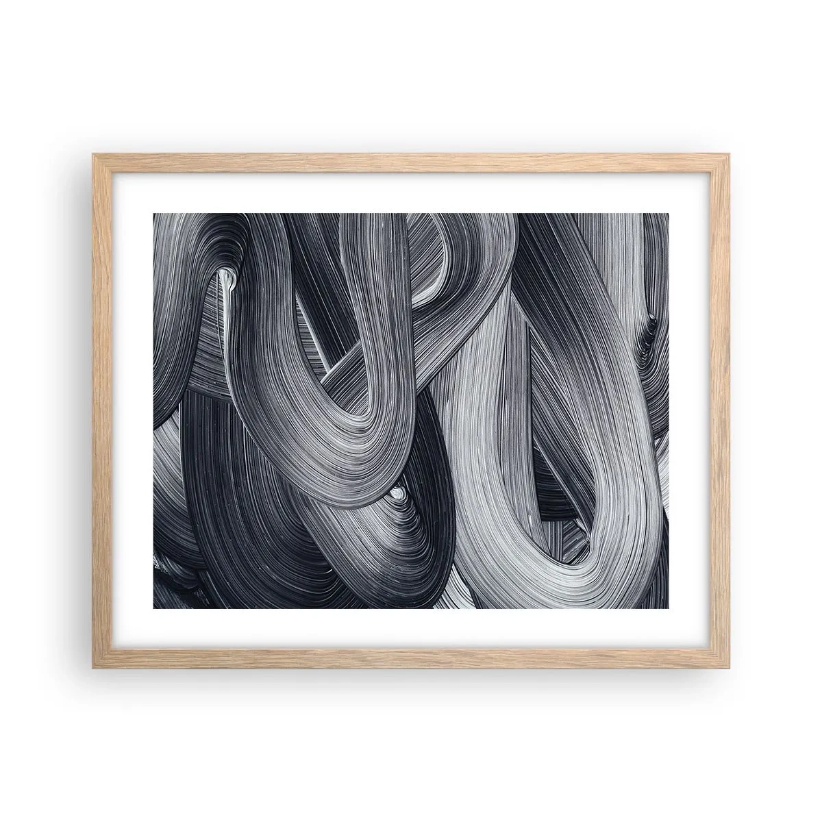 Plakat i ramme af lyst egetræ - Virkelighedens flygtighed - 50x40 cm