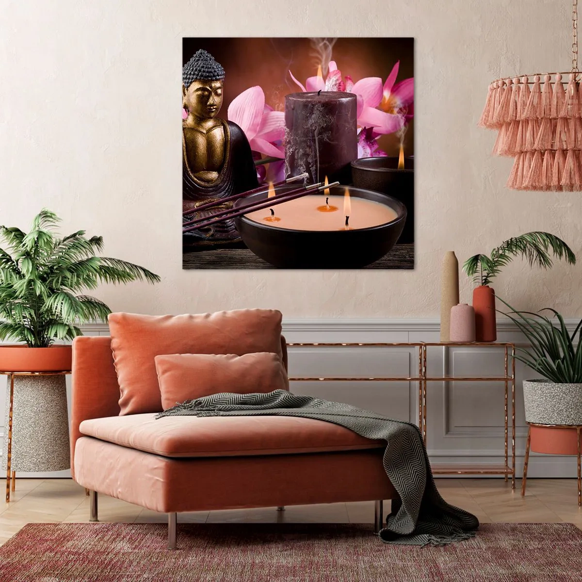 Lærredstryk - Billede på lærred - Rydde sindet, berolige kroppen - 70x70 cm