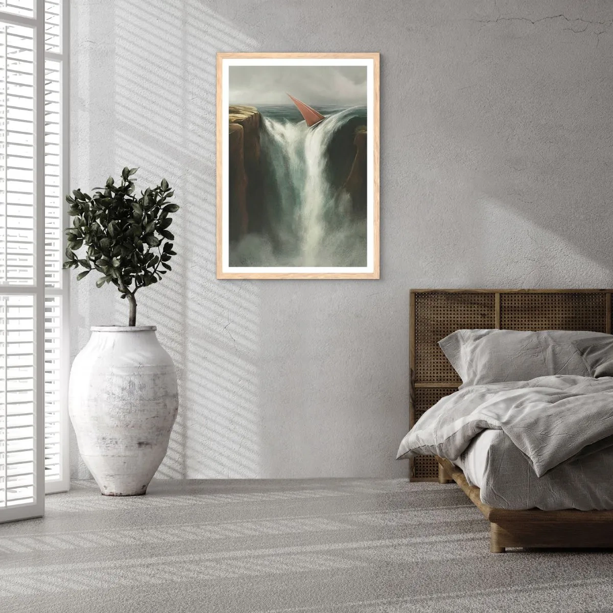 Plakat i ramme af lyst egetræ - Livets advarsler - 30x40 cm