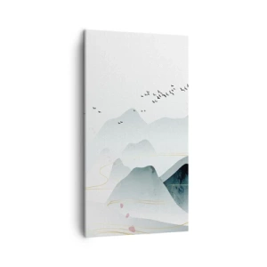 Lærredstryk - Billede på lærred - Over toppene - 45x80 cm