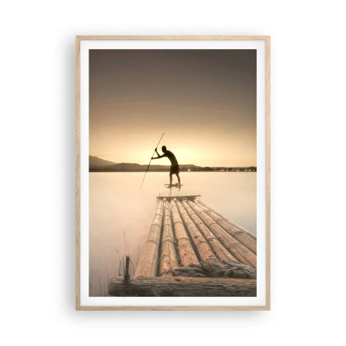 Plakat i ramme af lyst egetræ - Før du hviler - 70x100 cm