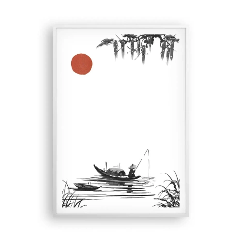 Plakat i hvid ramme - En asiatisk eftermiddag - 70x100 cm