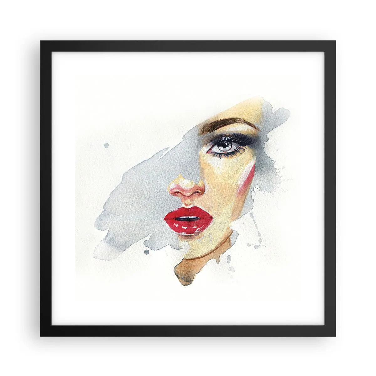 Plakat i sort ramme - Refleksion i en vanddråbe - 40x40 cm