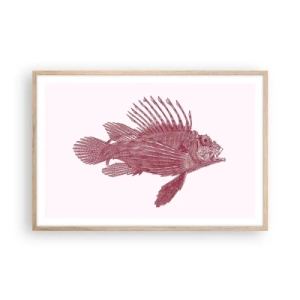 Plakat i ramme af lyst egetræ - En beboer i eksotiske farvande - 91x61 cm