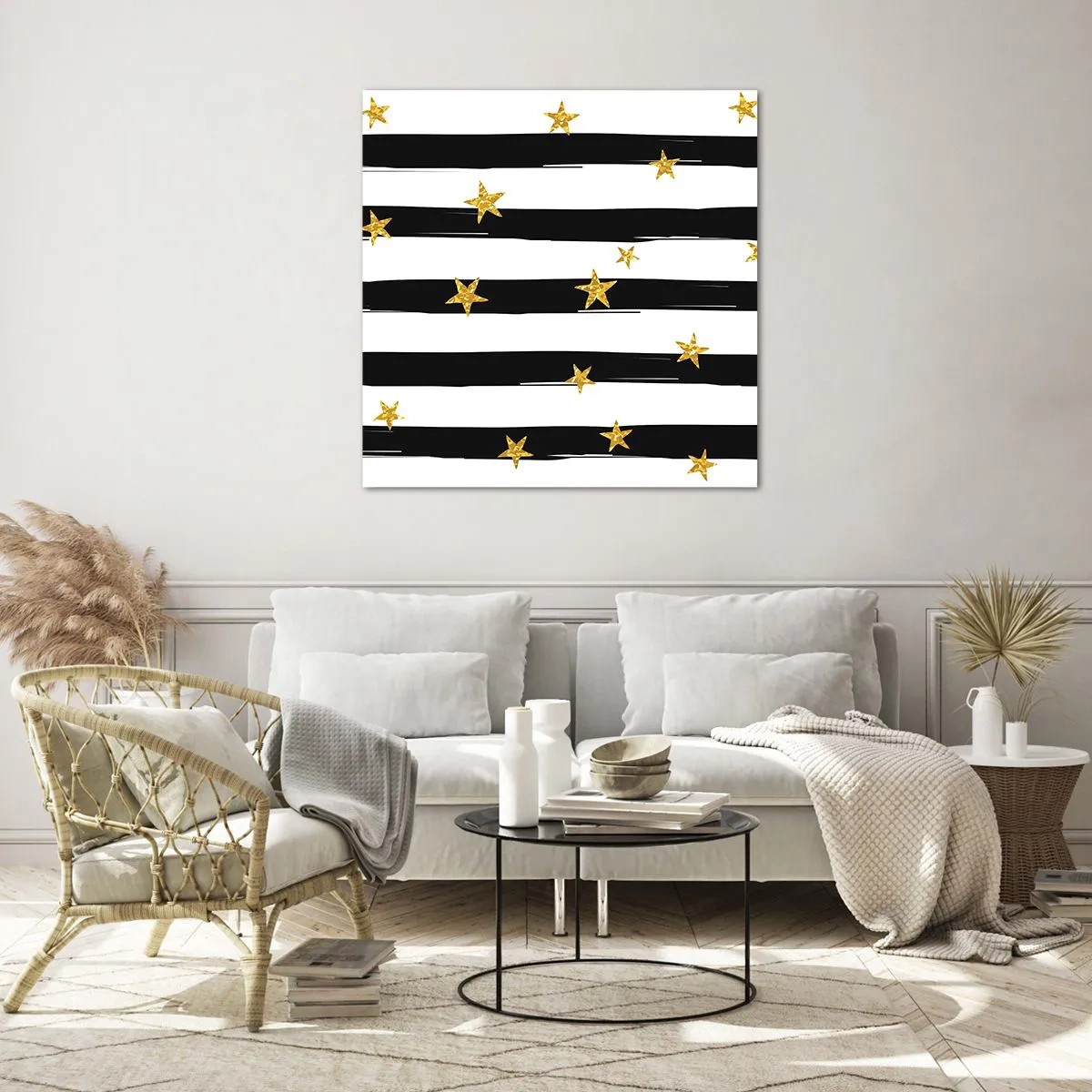 Billede på glas - Vi blev alle født under en heldig stjerne - 60x60 cm