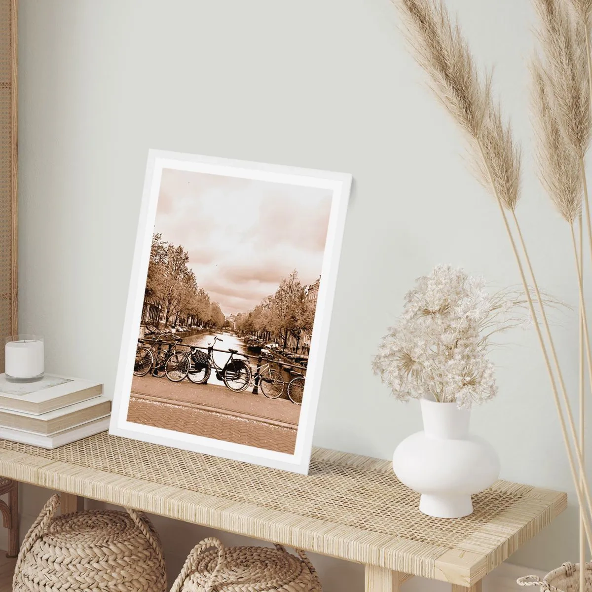 Plakat i hvid ramme - Hollandsk atmosfære - 70x100 cm