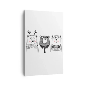 Lærredstryk - Billede på lærred - Bamse, bamse, bamse og bamse - 80x120 cm