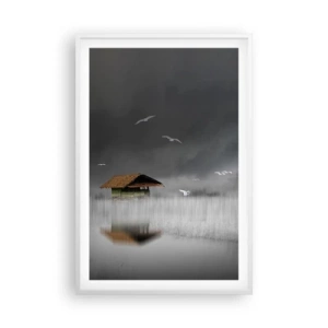 Plakat i hvid ramme - Beskyttelse mod regnen - 61x91 cm