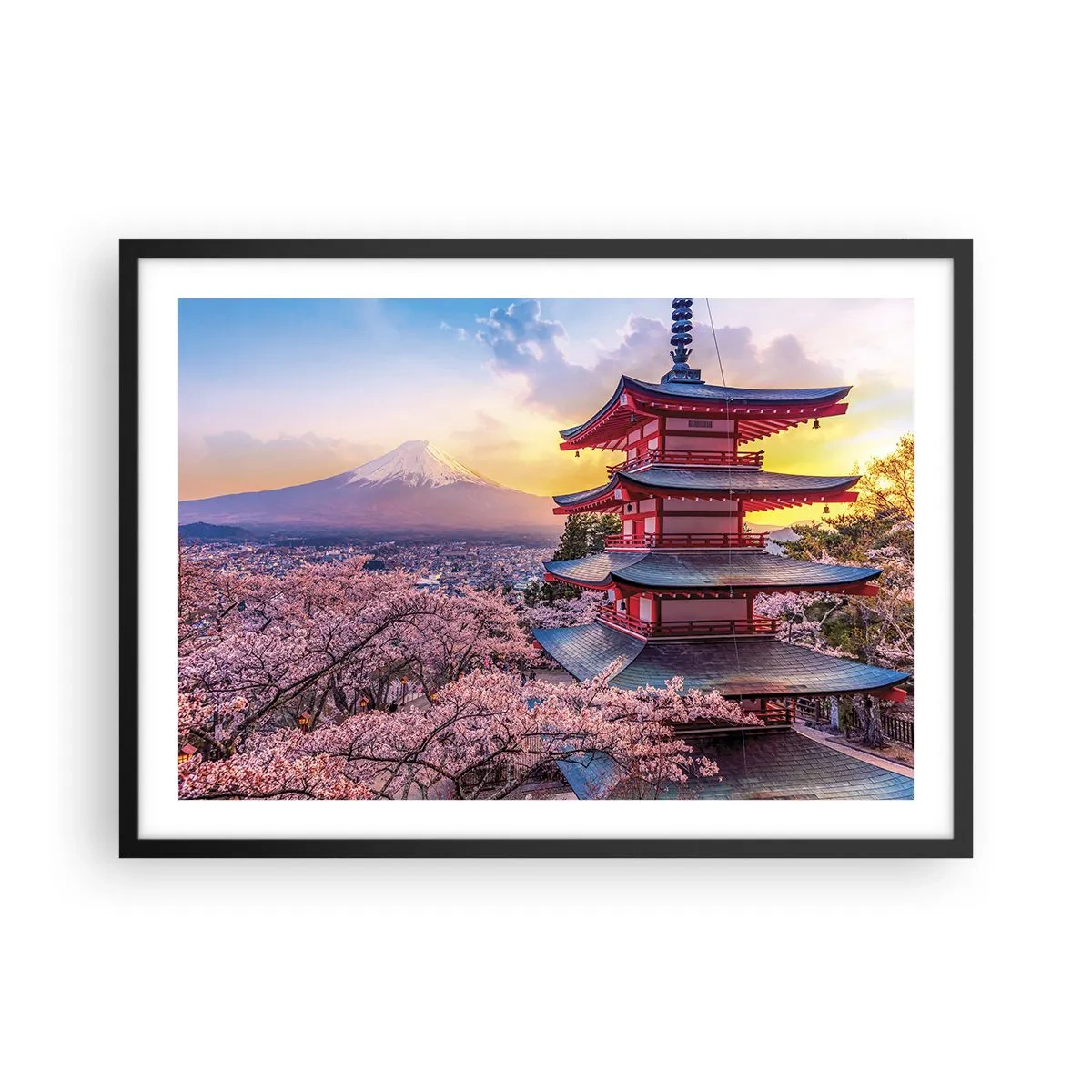Plakat i sort ramme - Essensen af den japanske ånd - 70x50 cm
