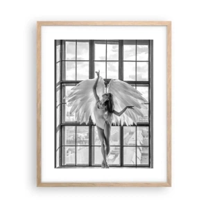 Plakat i ramme af lyst egetræ - Englenes by? - 40x50 cm