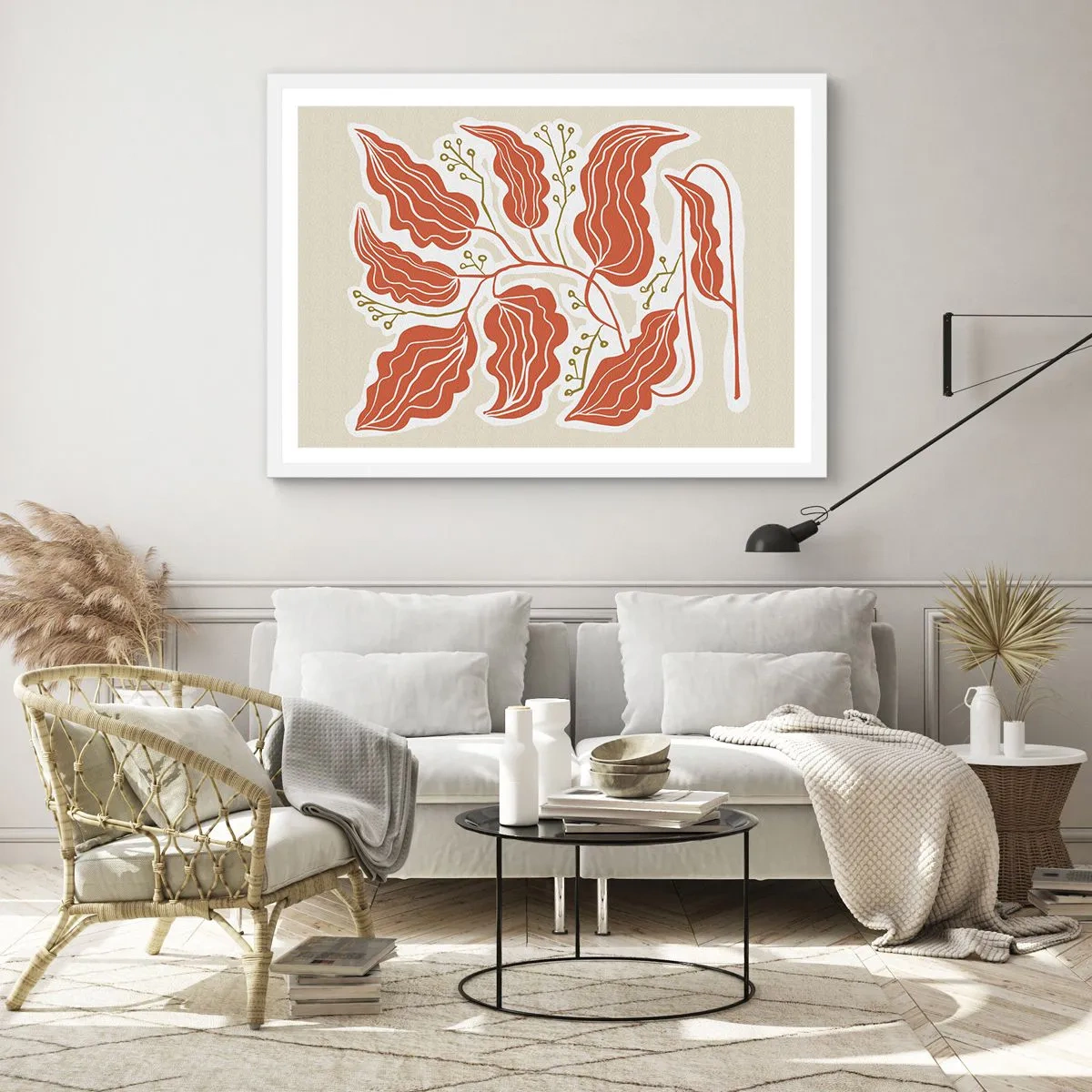 Plakat i hvid ramme - Folk og koral - 40x30 cm