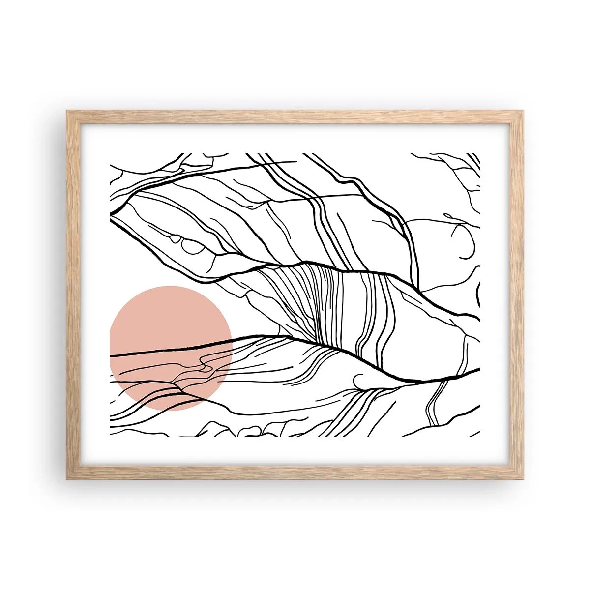 Plakat i ramme af lyst egetræ - I et netværk af kviste - 50x40 cm