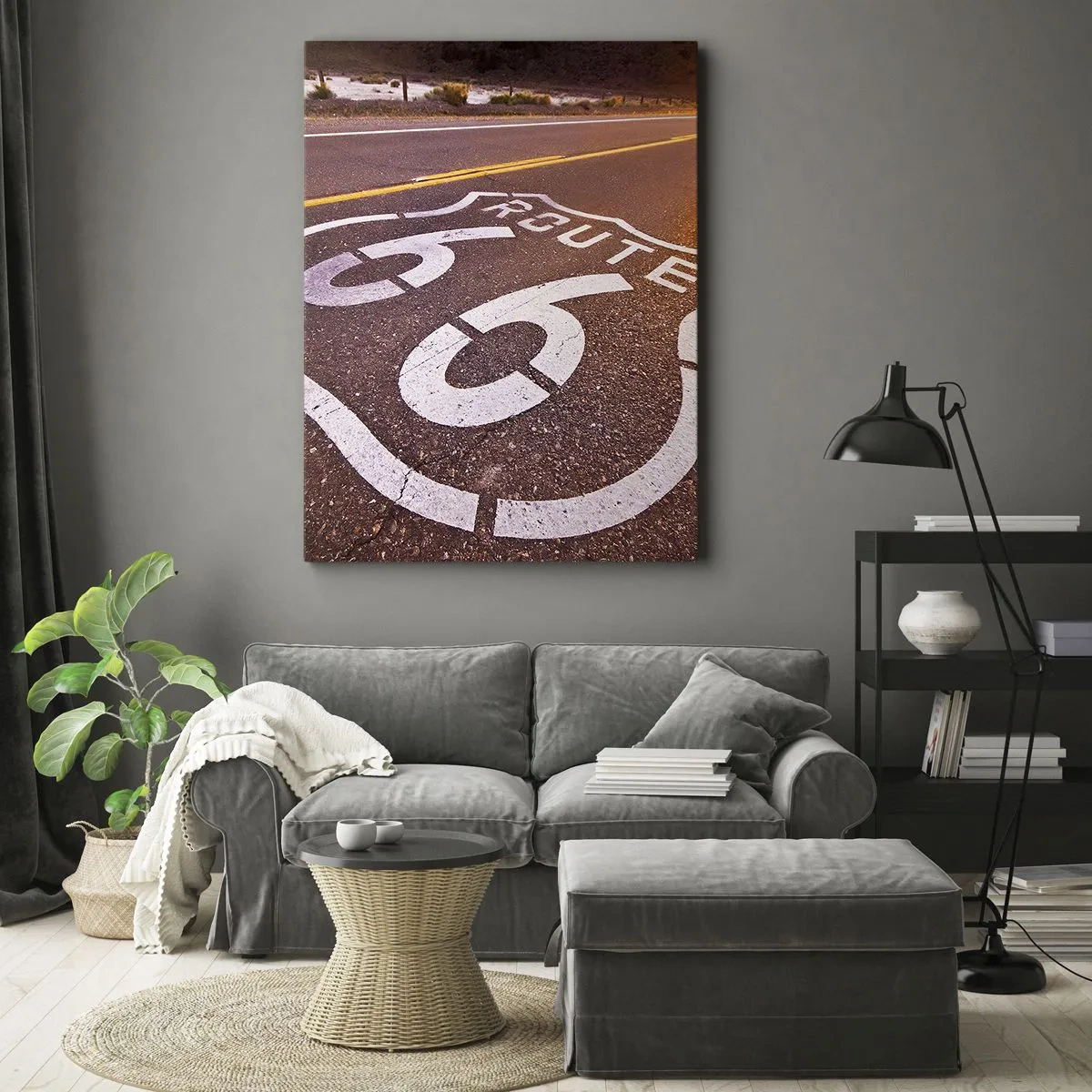 Lærredstryk - Billede på lærred - Den berømte Route 66 - 55x100 cm