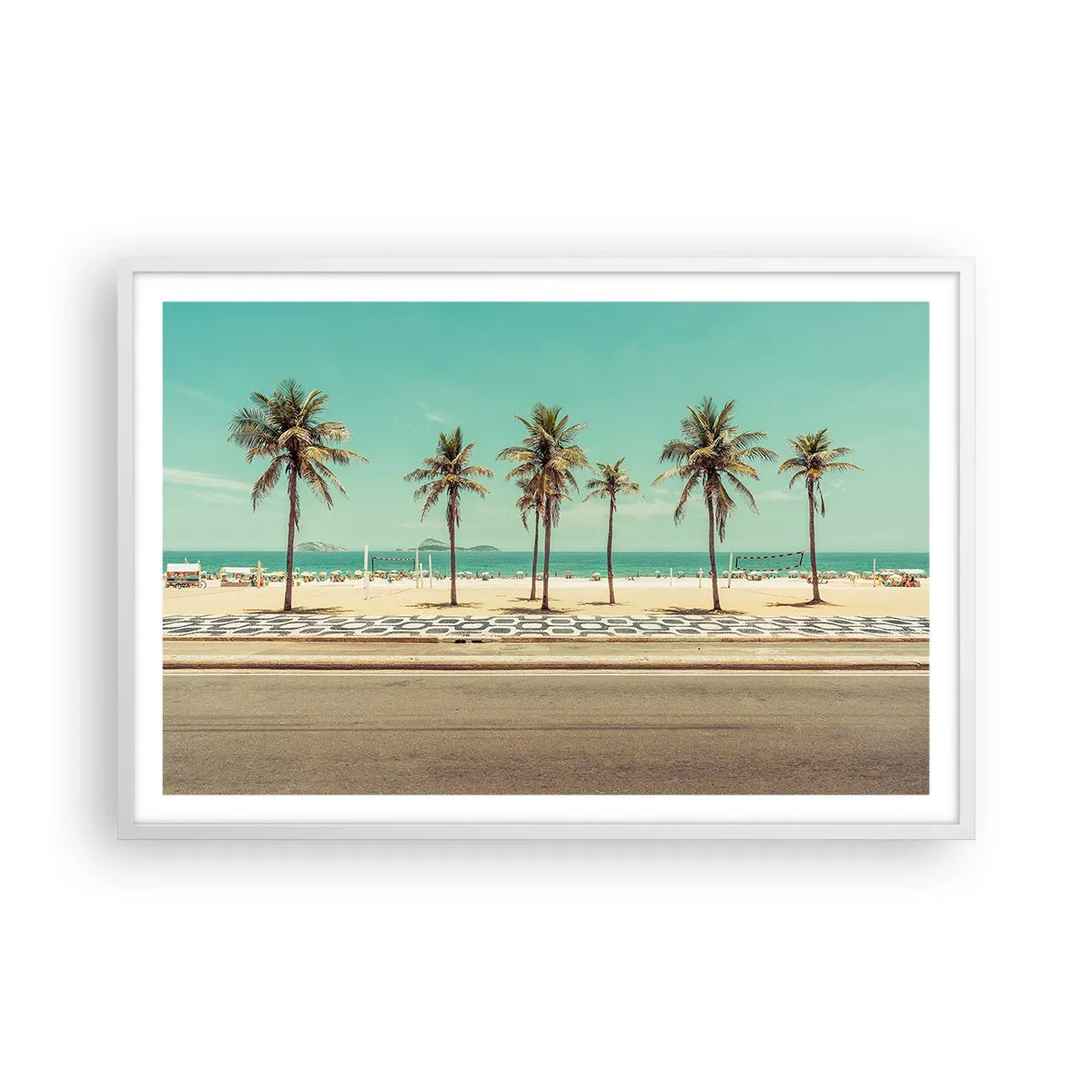 Plakat i hvid ramme - På stranden - 91x61 cm