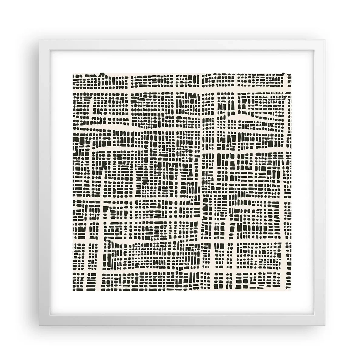 Plakat i hvid ramme - En sammensætning vævet - 40x40 cm