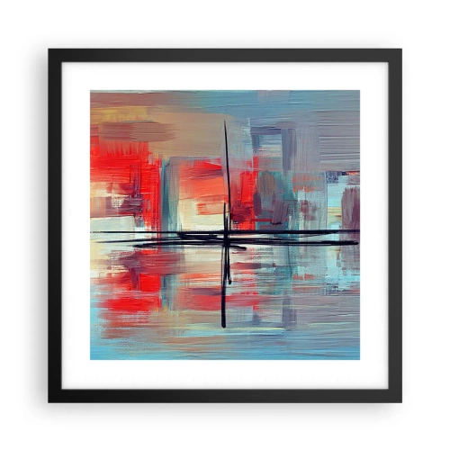 Plakat i sort ramme - Landskab i en ukendt dimension - 40x40 cm
