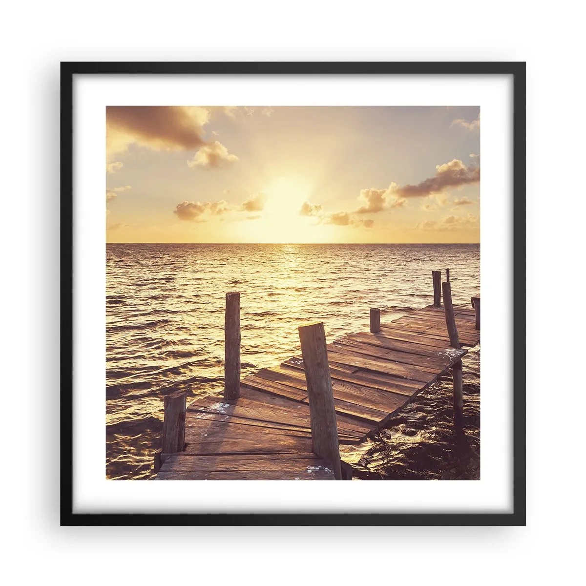 Plakat i sort ramme - Gyldent land af blidhed - 50x50 cm