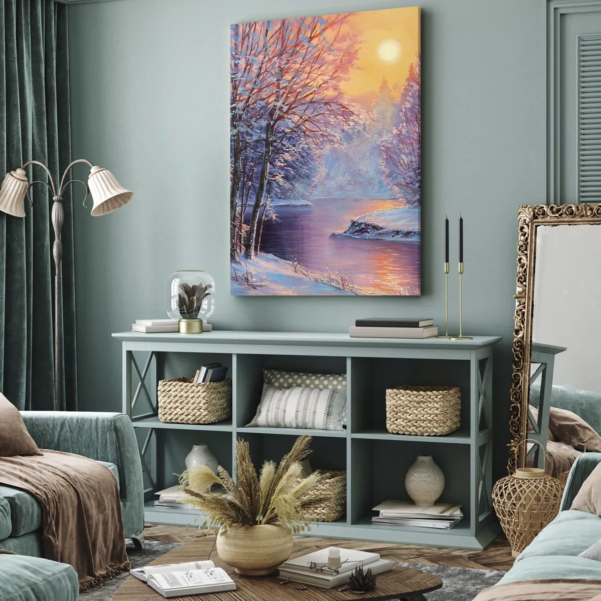 Lærredstryk - Billede på lærred - Vinterens farver - 50x70 cm