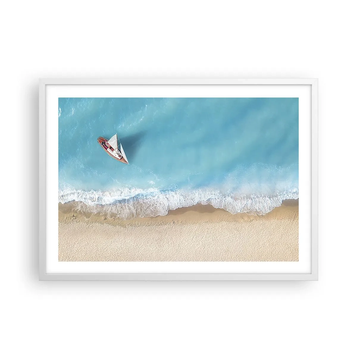 Plakat i hvid ramme - På grænsen mellem blå og guld - 70x50 cm