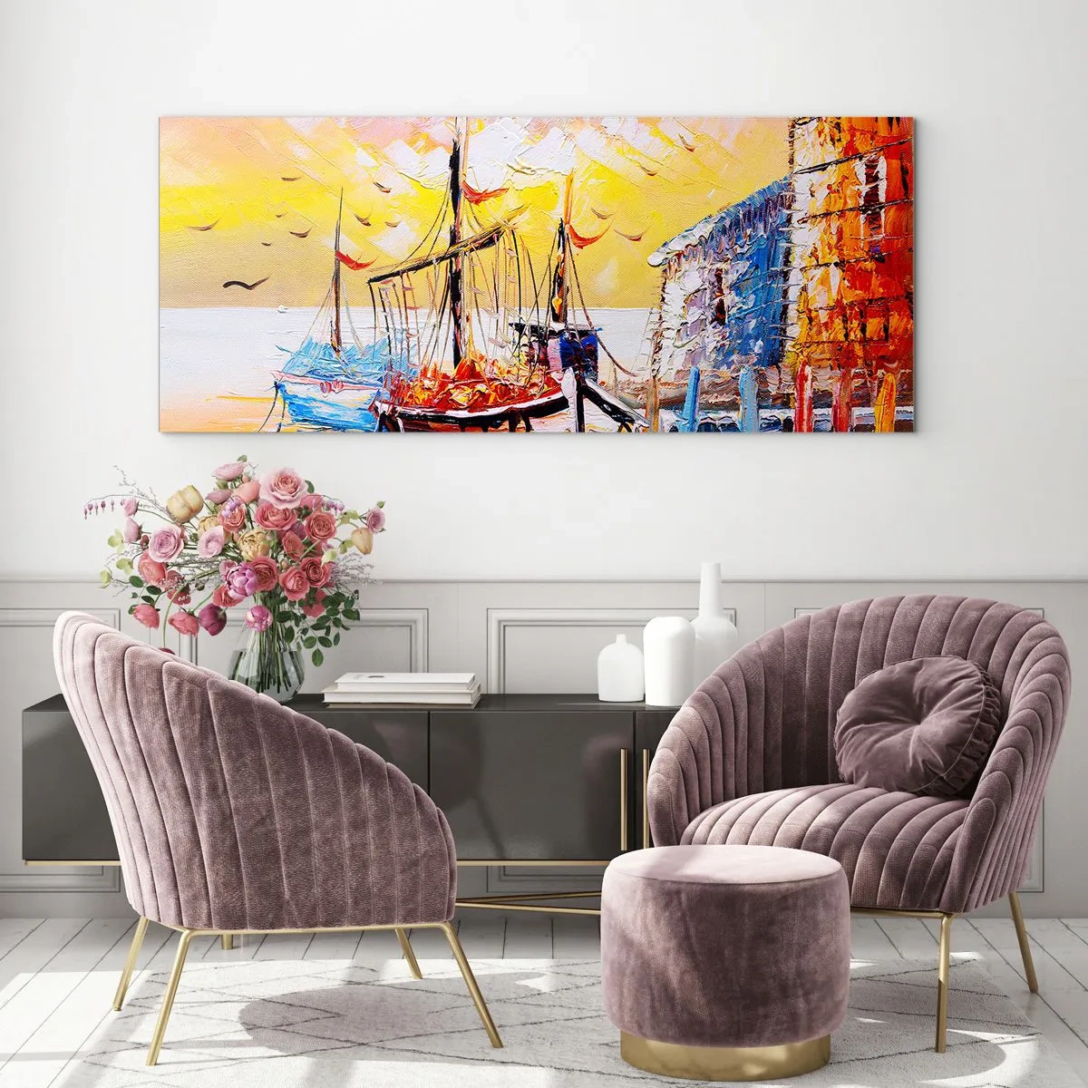 Billede på glas - Glædelig tilbagevenden - 140x50 cm