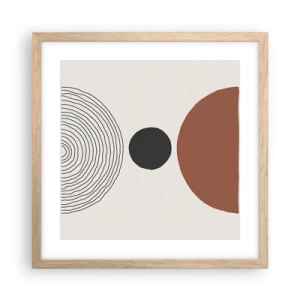 Plakat i ramme af lyst egetræ - I rampelyset - 40x40 cm
