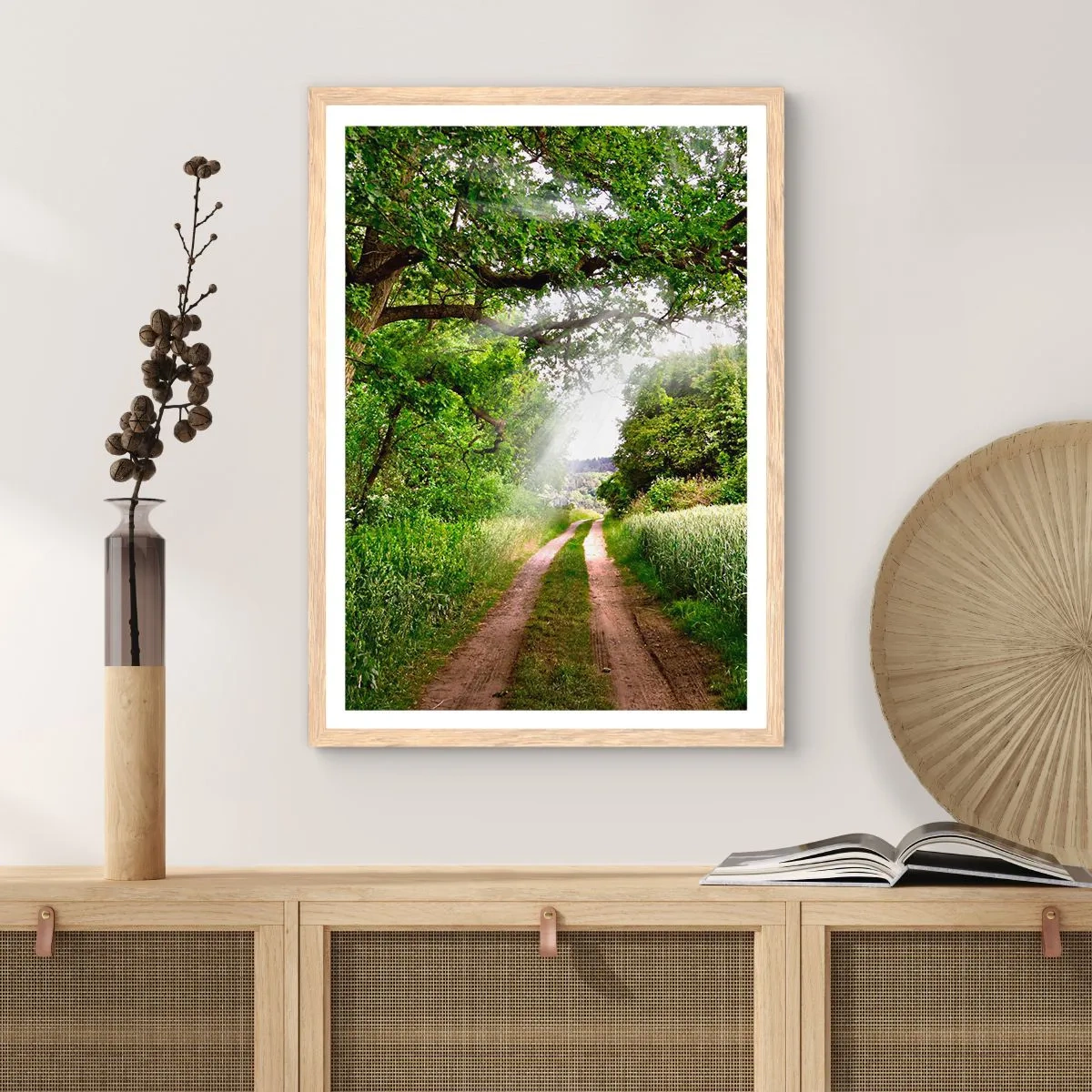 Plakat i ramme af lyst egetræ - Et in Arcadia ego - 70x100 cm