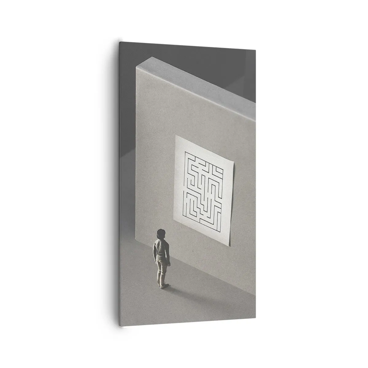 Lærredstryk - Billede på lærred - Men hvor er jeg? - 65x120 cm