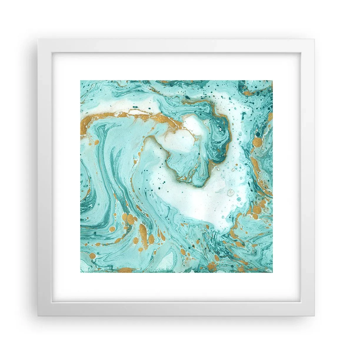 Plakat i hvid ramme - Under den store bølge i Edo-perioden - 30x30 cm