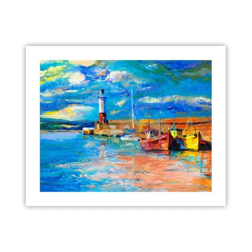 Plakat - Eftermiddag i regnbuebugten - 50x40 cm