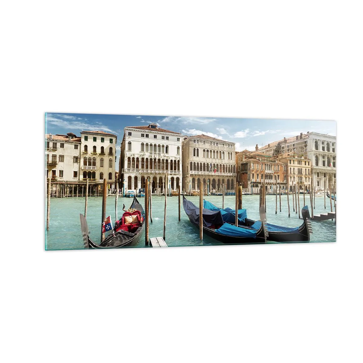 Billede på glas - Paladser i blåt - 100x40 cm