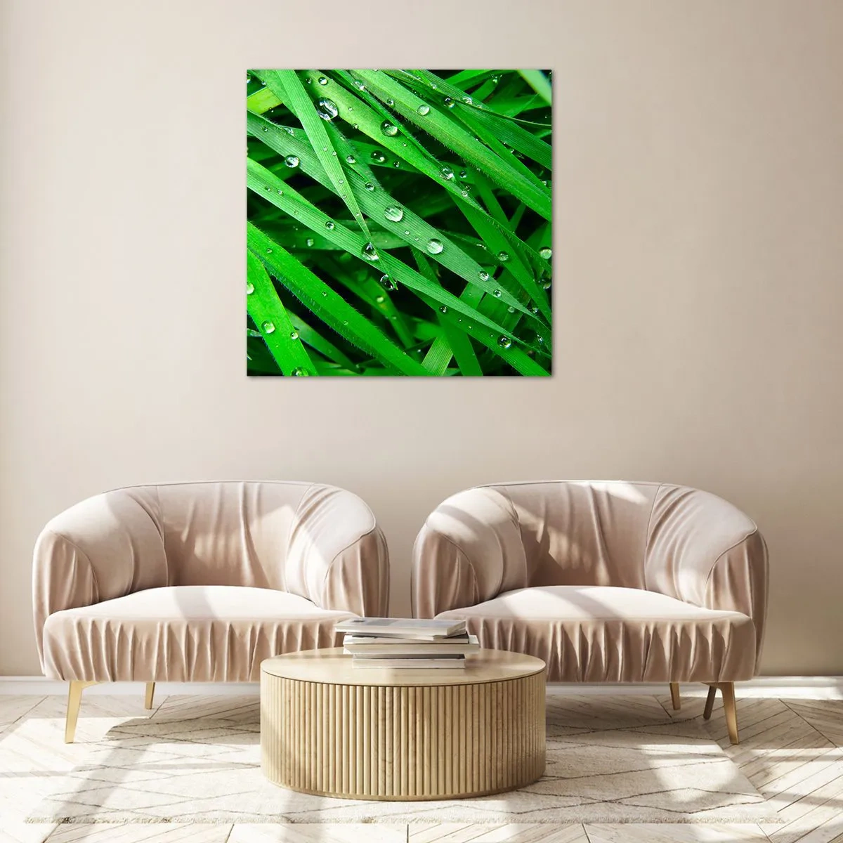 Billede på glas - Spil grønt - 40x40 cm
