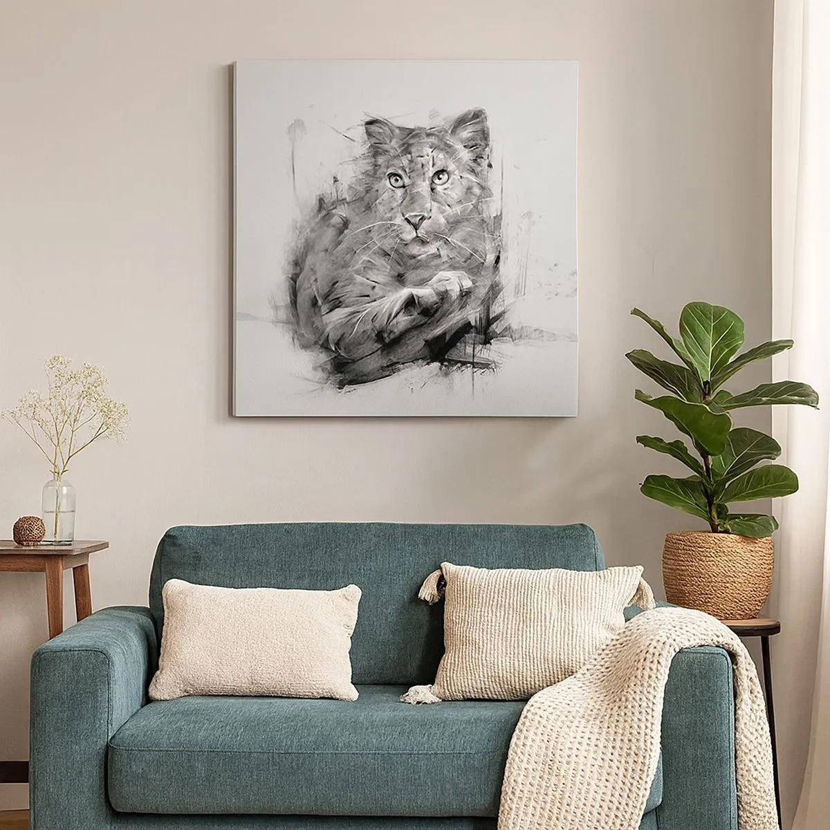 Lærredstryk - Billede på lærred - Ja, jeg lytter godt efter - 30x30 cm