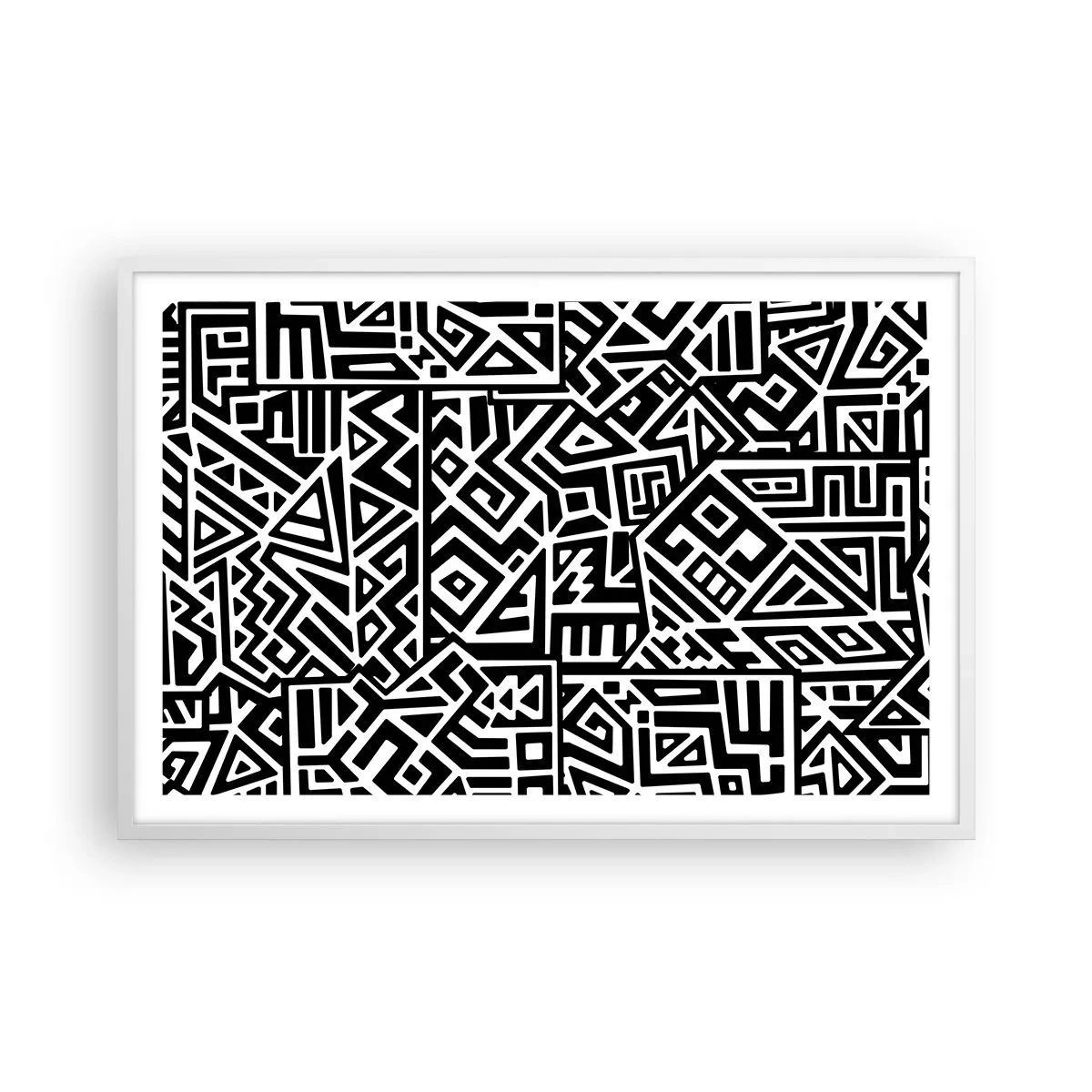 Plakat i hvid ramme - Præcolumbiansk sammensætning - 91x61 cm
