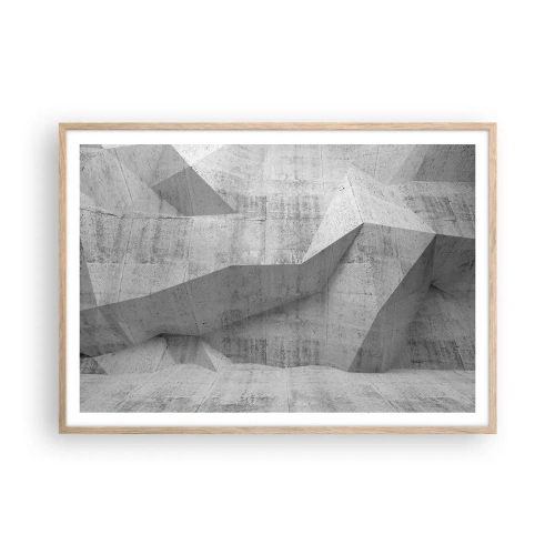 Plakat i ramme af lyst egetræ - En ægte udfordring - 100x70 cm