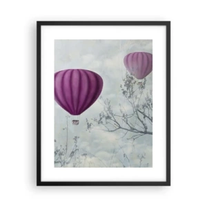 Plakat i sort ramme - Som skibe på himlen - 40x50 cm