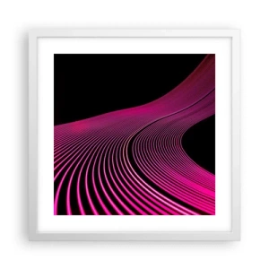 Plakat i hvid ramme - En allé af lys - 40x40 cm