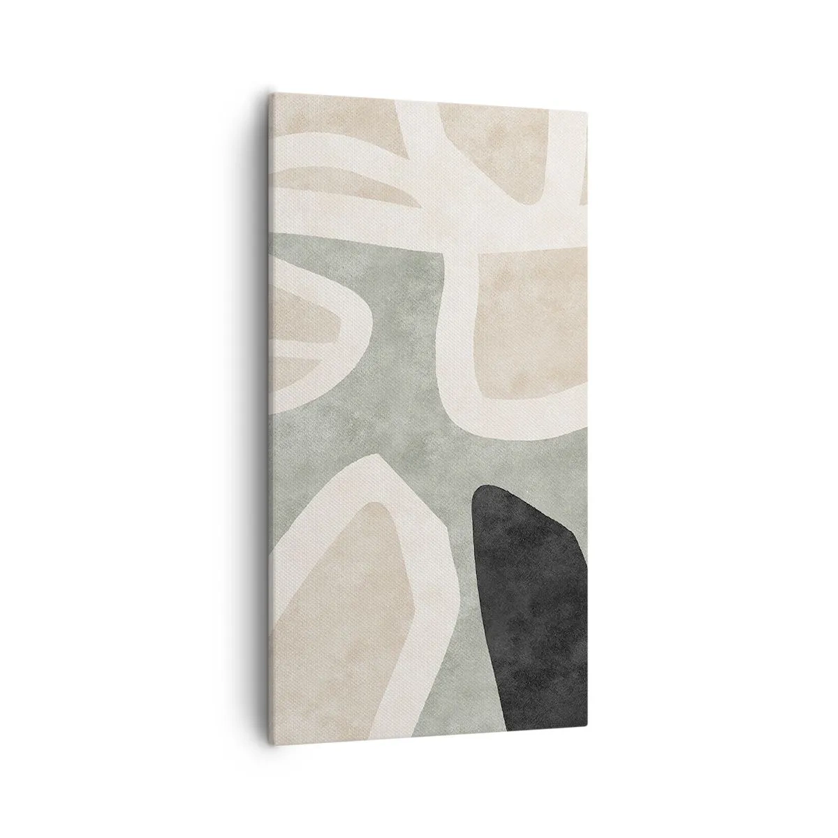 Lærredstryk - Billede på lærred - Komposition med et sort tema - 55x100 cm