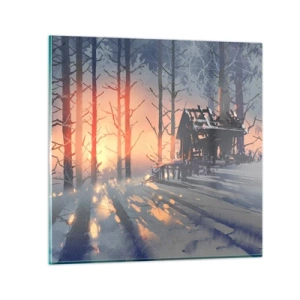 Billede på glas - Kun solen kigger her - 70x70 cm