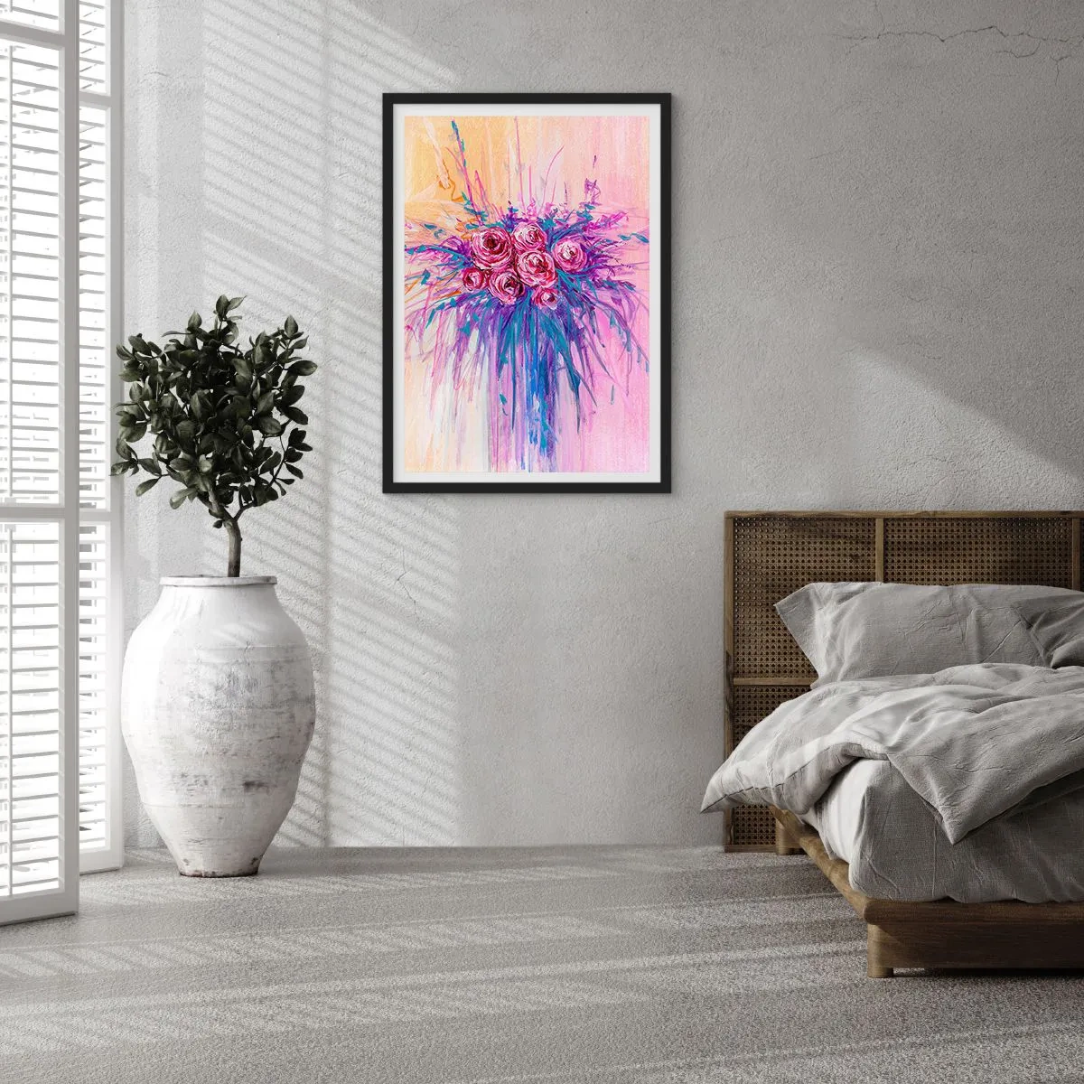 Plakat i sort ramme - Rose springvand - 40x50 cm