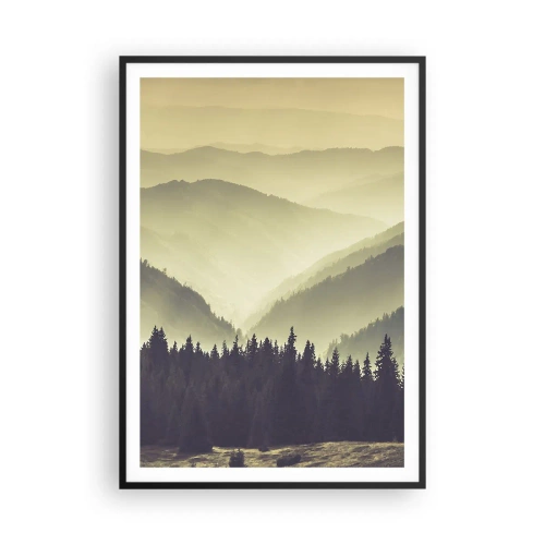Plakat i sort ramme - Bag de syv bjerge... - 70x100 cm